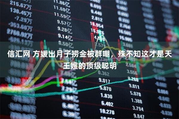 信汇网 方媛出月子捞金被群嘲，殊不知这才是天王嫂的顶级聪明